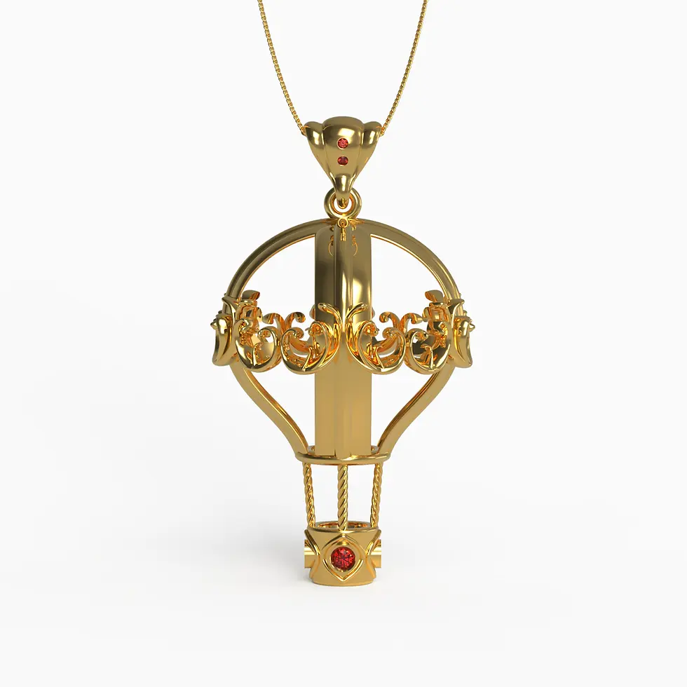 Cappadocia Pendant in Yellow Gold and Ruby