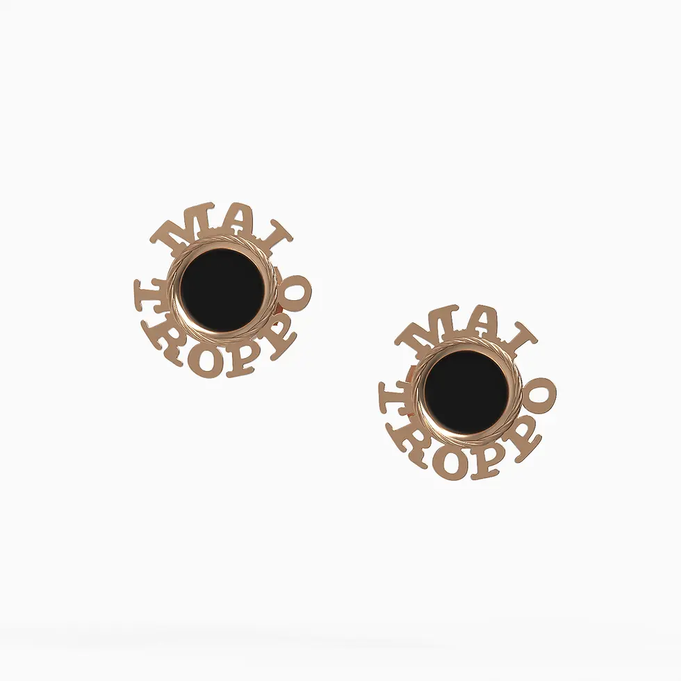 Ladinardò™ Hardware "Never Too Much" Earrings in Rose Gold, Onyx