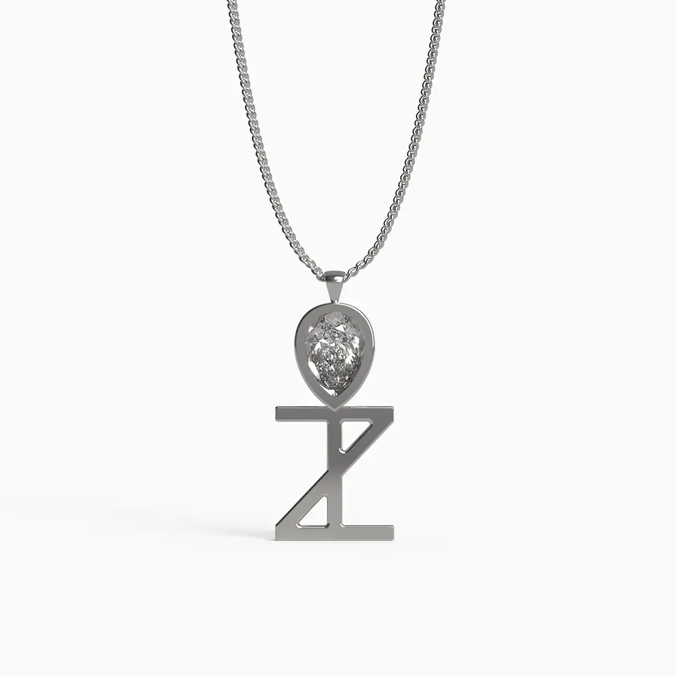 Ankh Motif Pendant in White Gold and Diamond