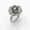 Thumbnail: Perle Tressée Ring in White Gold and Black Tahitian Pearl