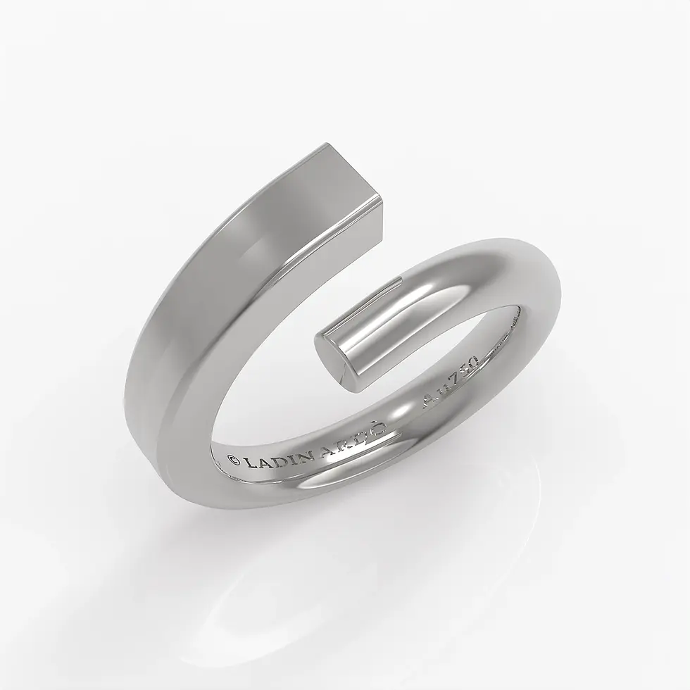 Round Peg in Square Hole Ring in White Gold
