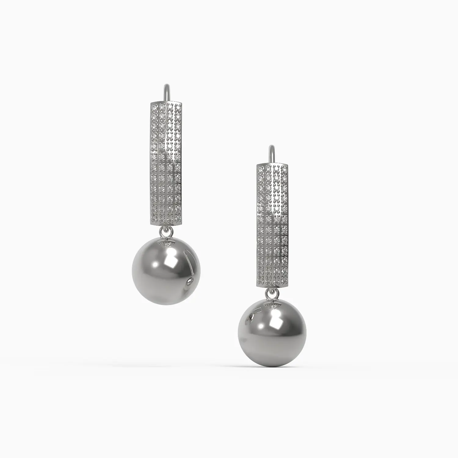 Mic Drop Earrings in White Gold, Diamond