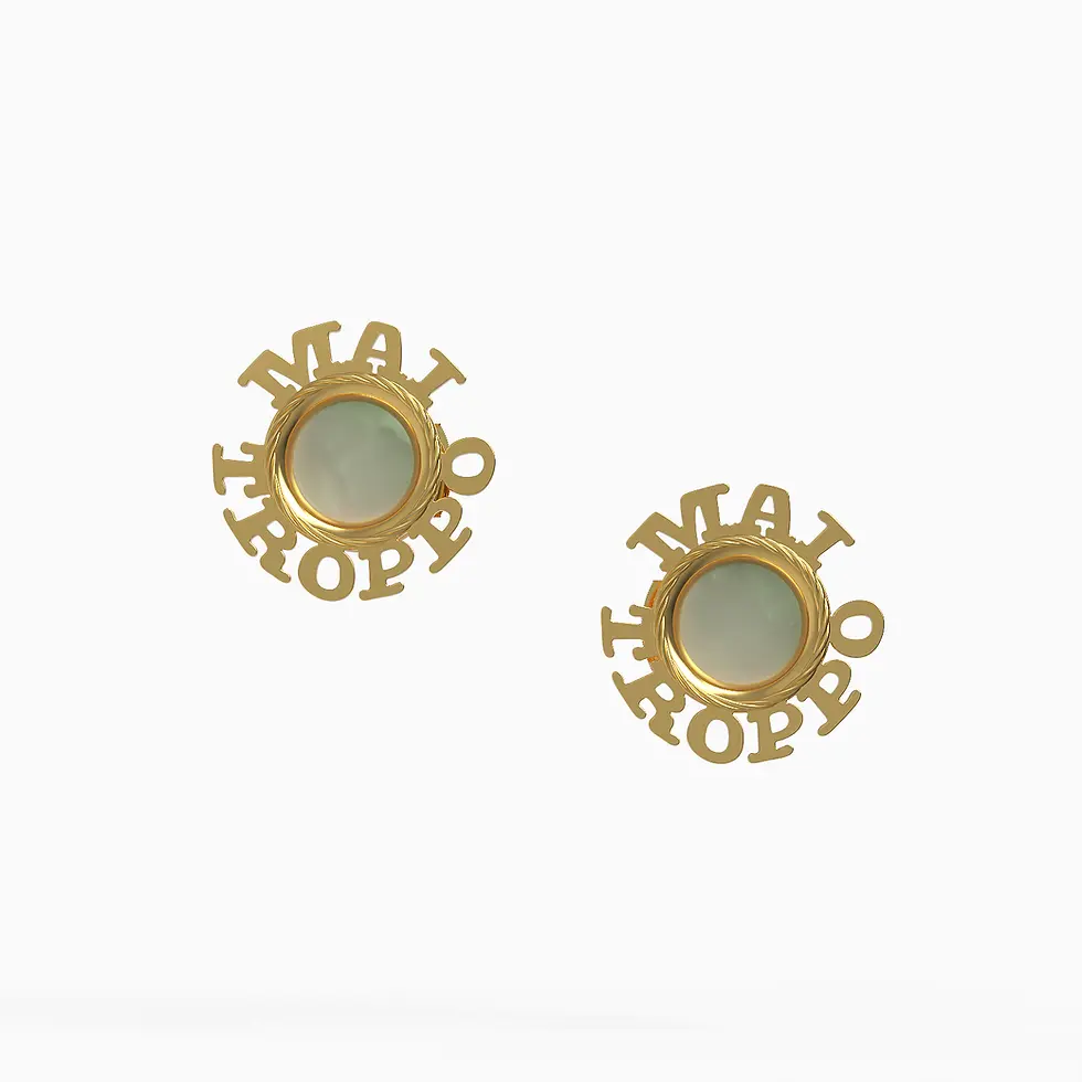Ladinardò™ Hardware "Never Too Much" Earrings in Yellow Gold, Japanese Akoya Pea