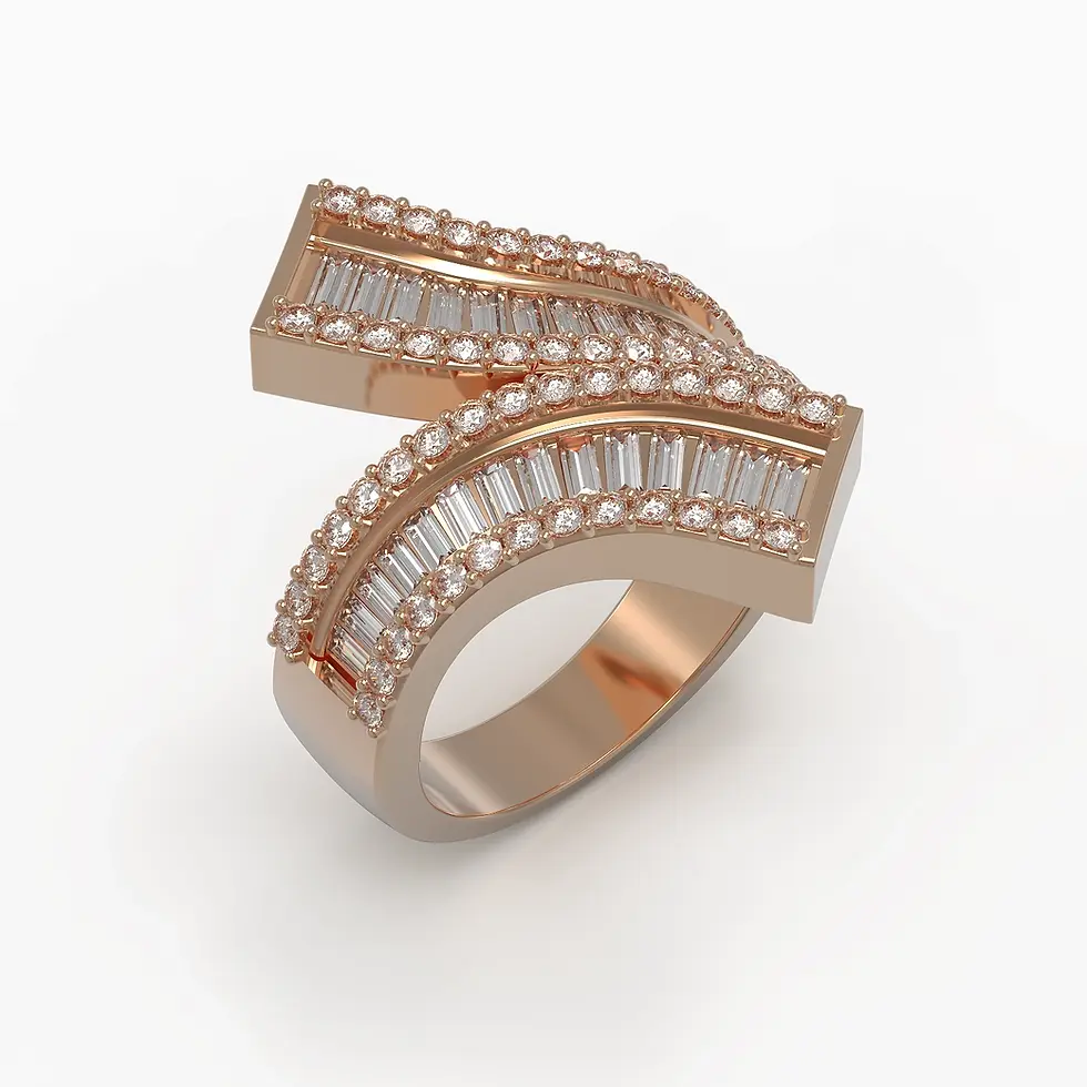 Éclat Doré Ring in Rose Gold and Diamonds