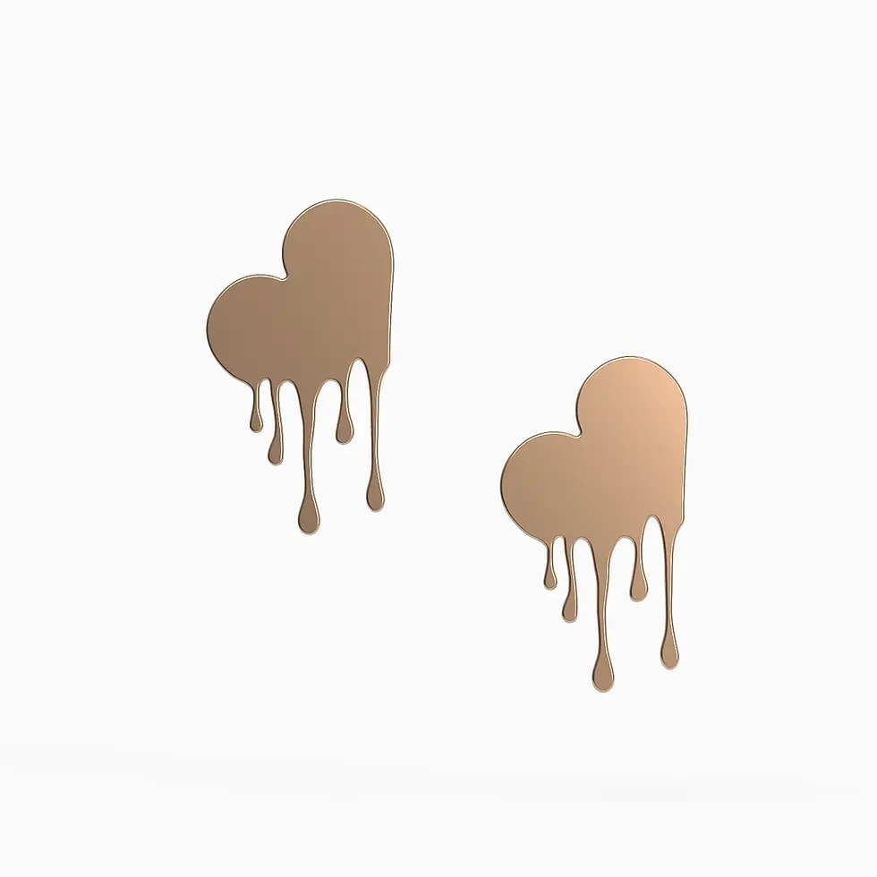 Ladinardò® Tuff Love Heart Earrings in Rose Gold