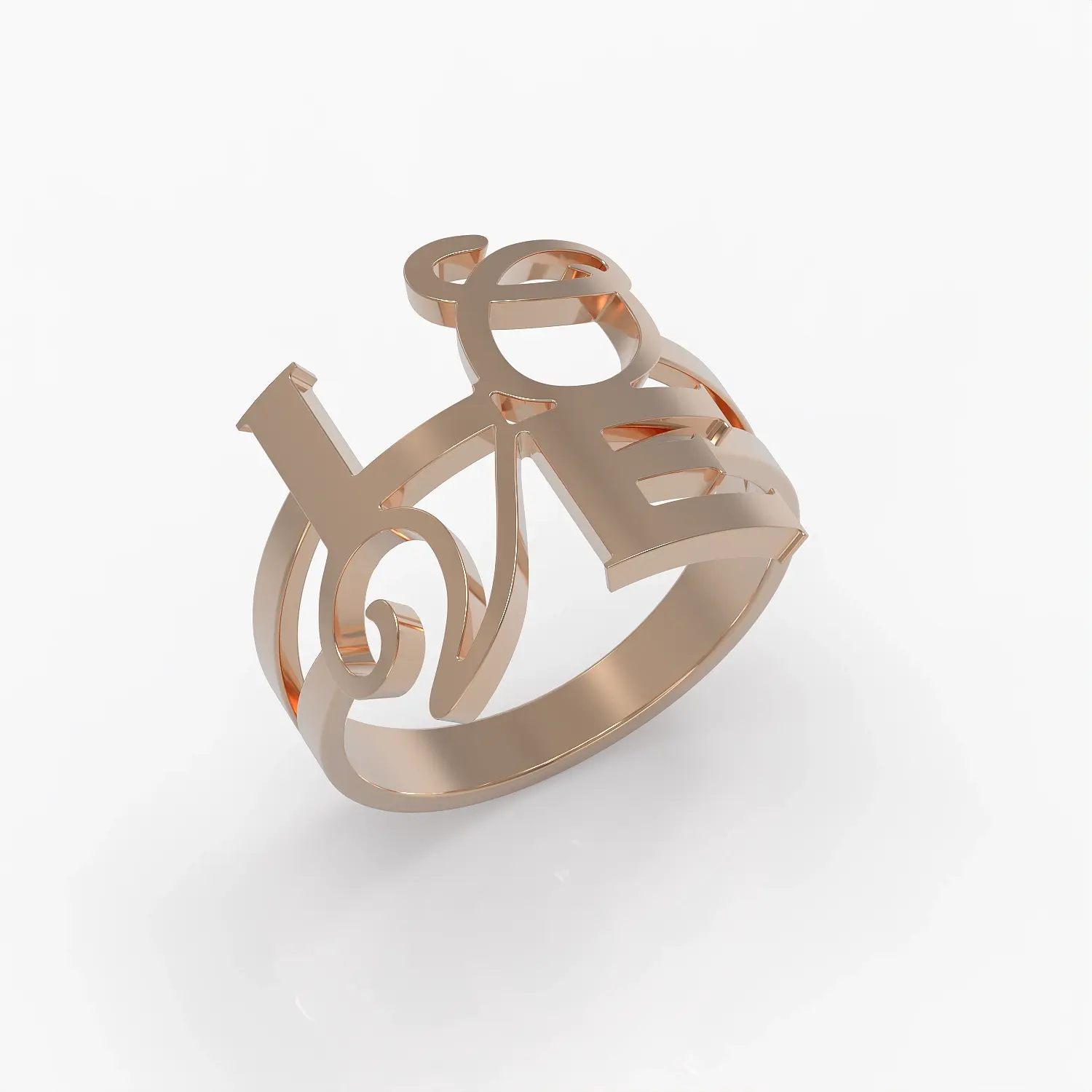 Pop of LOVE ring in Rose Gold