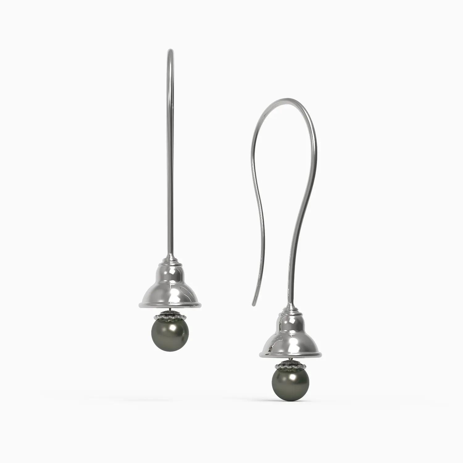 Ladinardò® Signature Pearl Drop Earrings in White Gold, Tahitian Black Pearl
