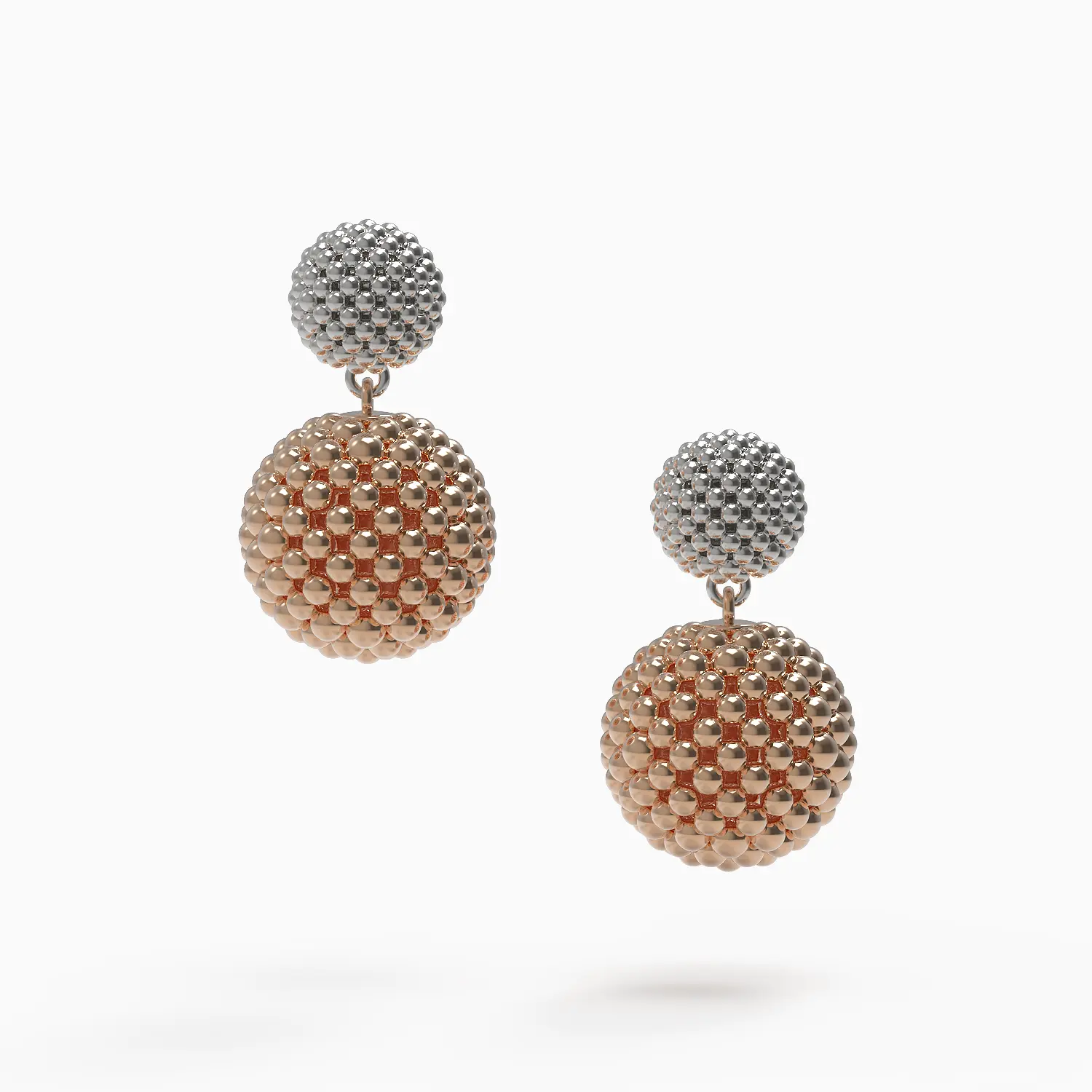 Ladinardò™ Deux Perles Earrings in White and Rose Gold