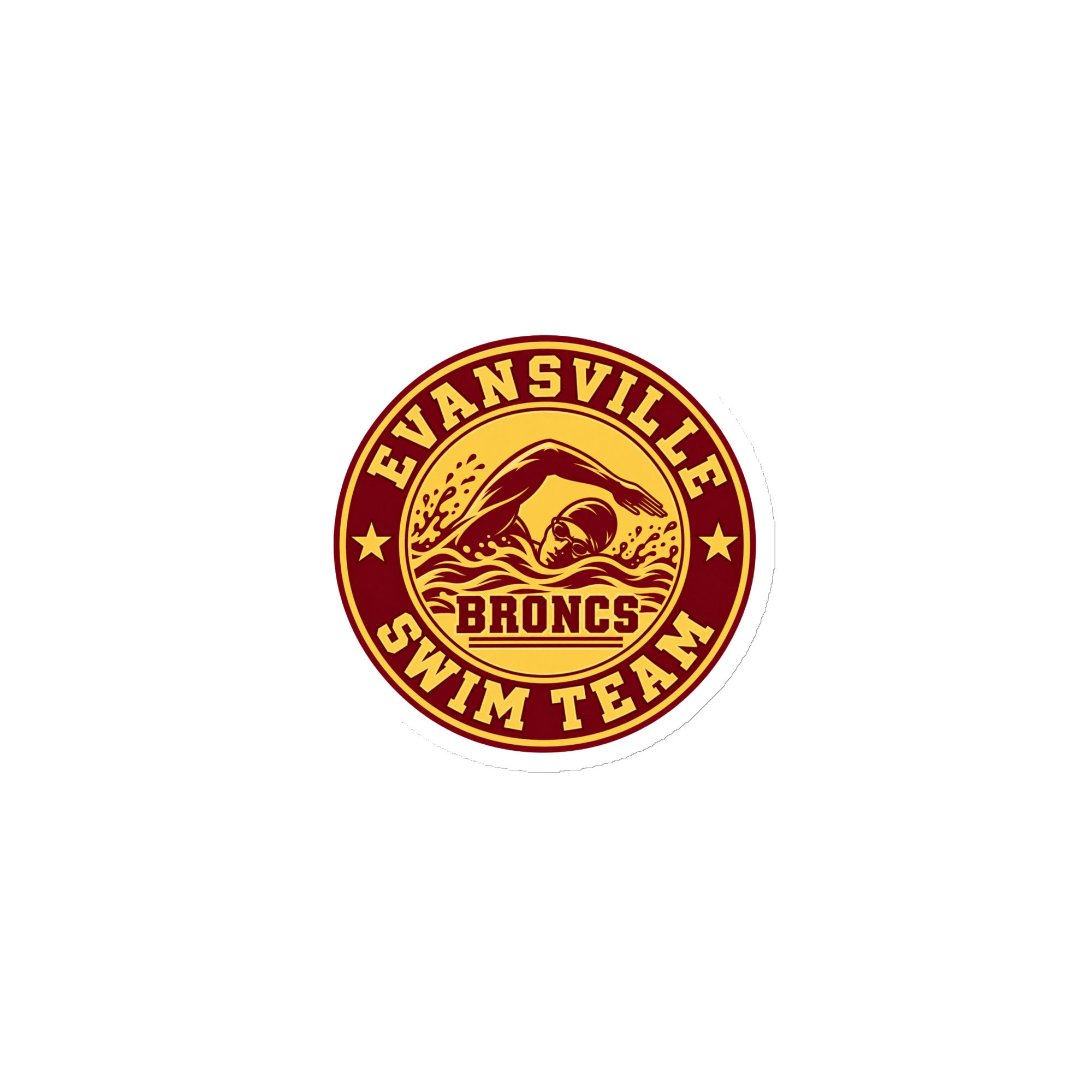 Evansville High School Swim Team Round Magnet