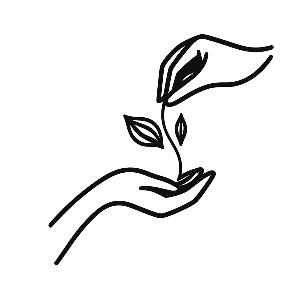 DALL·E 2024-12-17 08.29.07 - A minimalistic black and white illustration of a plant giving
