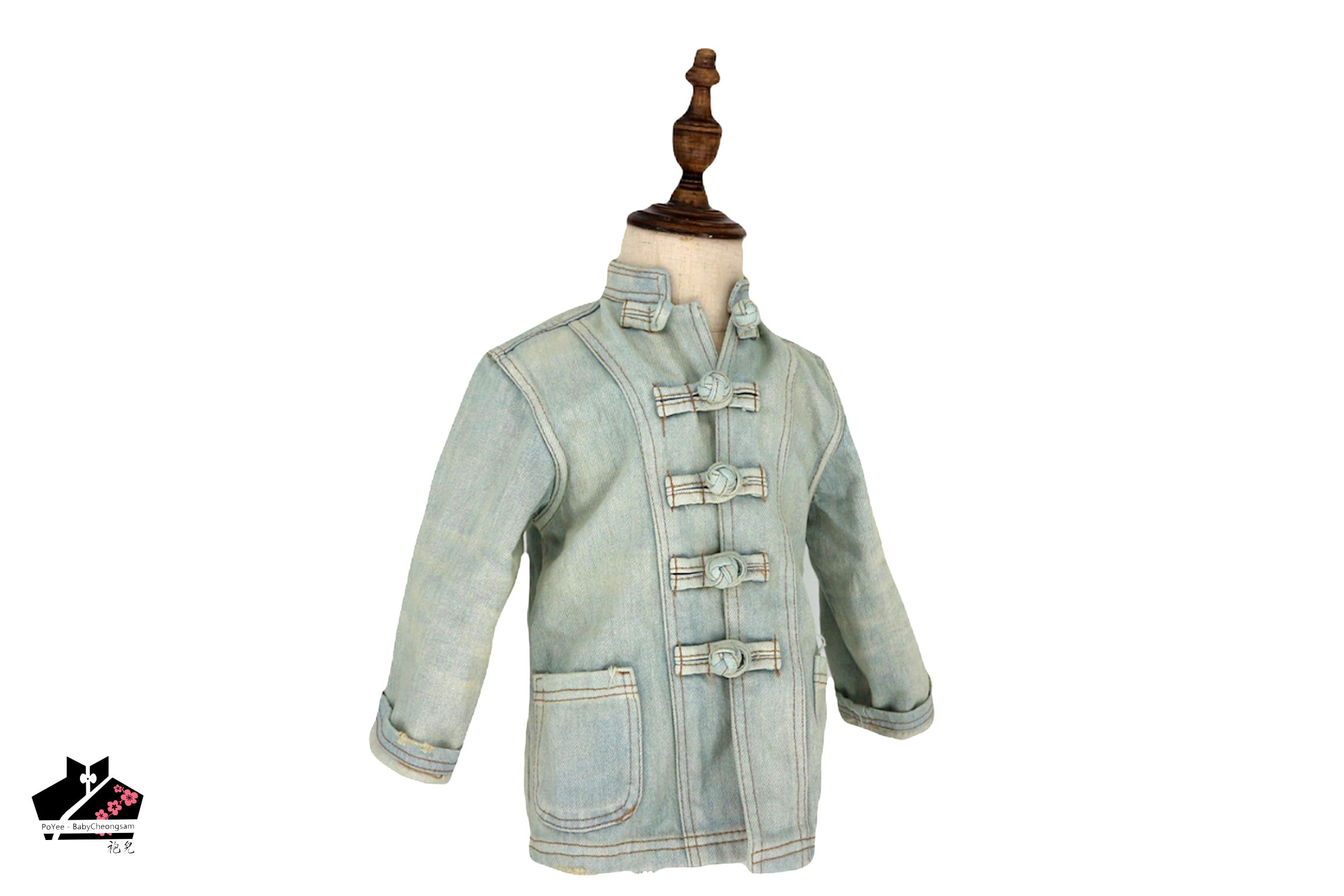 懷舊LB牛仔長袖唐裝-11oz