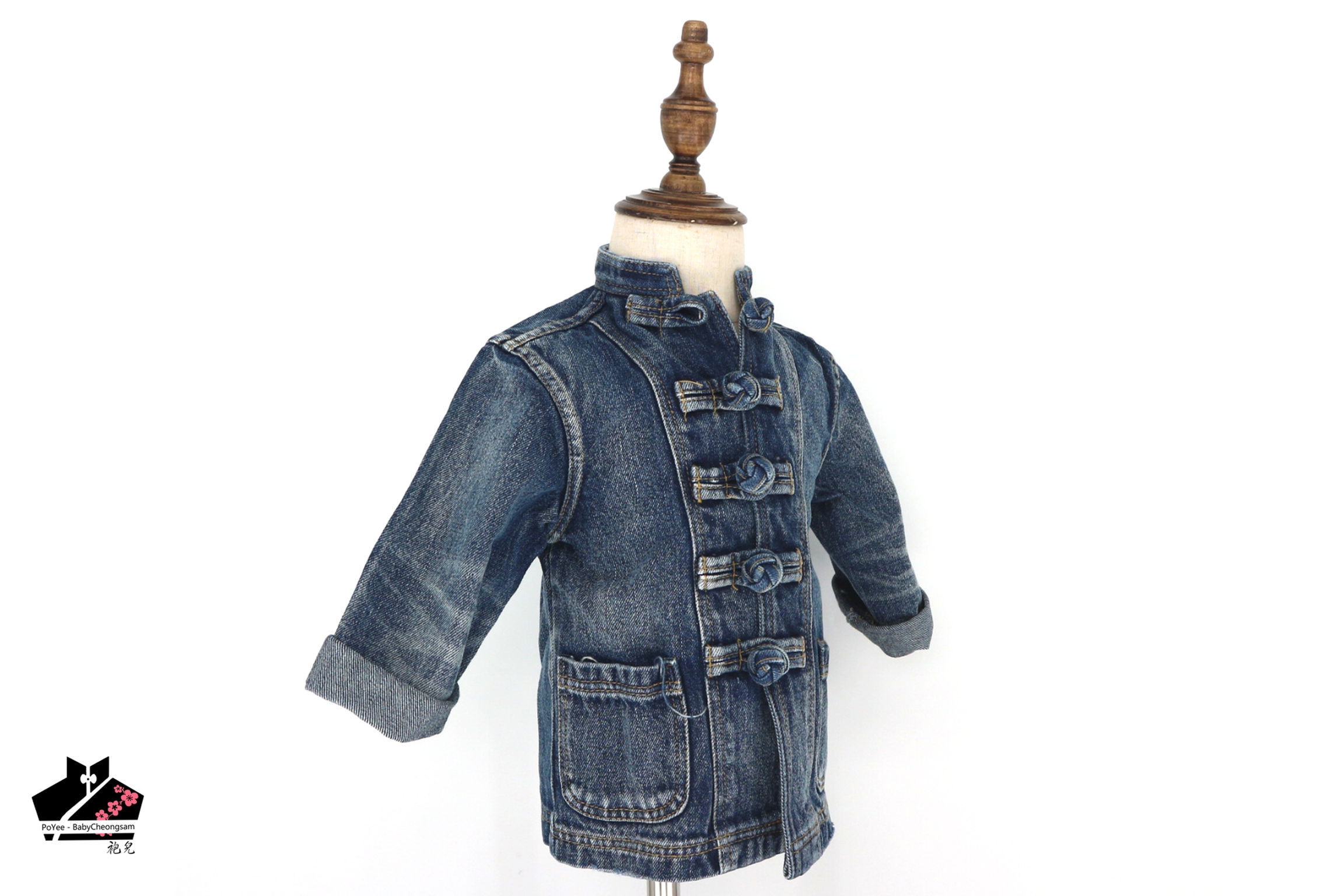 懷舊SDB牛仔長袖唐裝-11oz