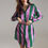 Thumbnail: Short Shirt Dress in Lilac and Green Stripe