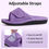 Thumbnail: Shevalues Women's Fuzzy Warm Slippers Comfy Open Toe Sandals Memory Foam Indoor 