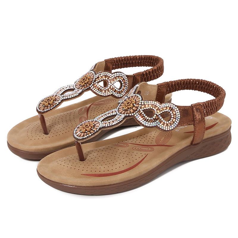 Thumbnail: Plus Size 36-42 Shoes for Women Summer Rhinestone Comfortable Slip on Platform S