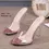 Thumbnail: Large Size Women Shoes Summer New Elegant Crystal Heels Sandals PVC Transparent 