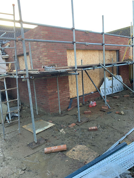 Timber frame extension brickwork
