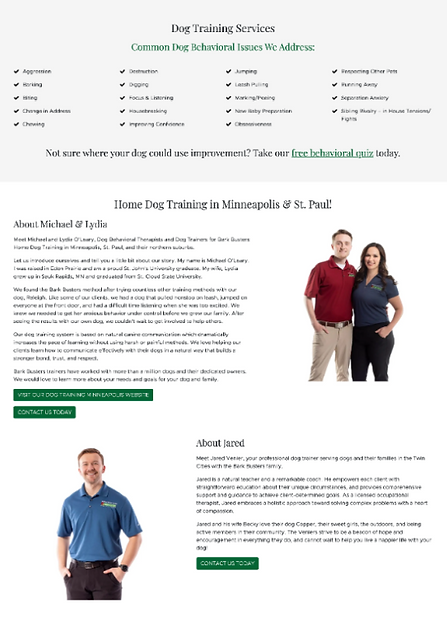Dog Training Site | Location Page 2 - Original Version