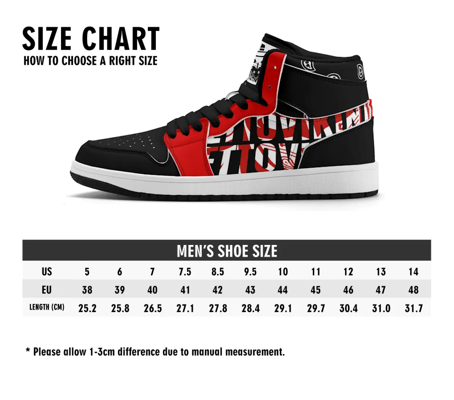 Thumbnail: GVK2's "Original Colours" Red & Black Men's High Tops