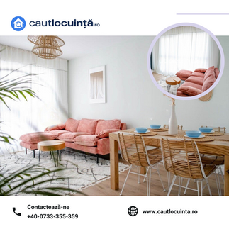 Livingul spatios al unui apartament din pipera