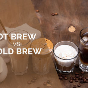 2 glasses of hot coffee and 2 glasses of cold coffee