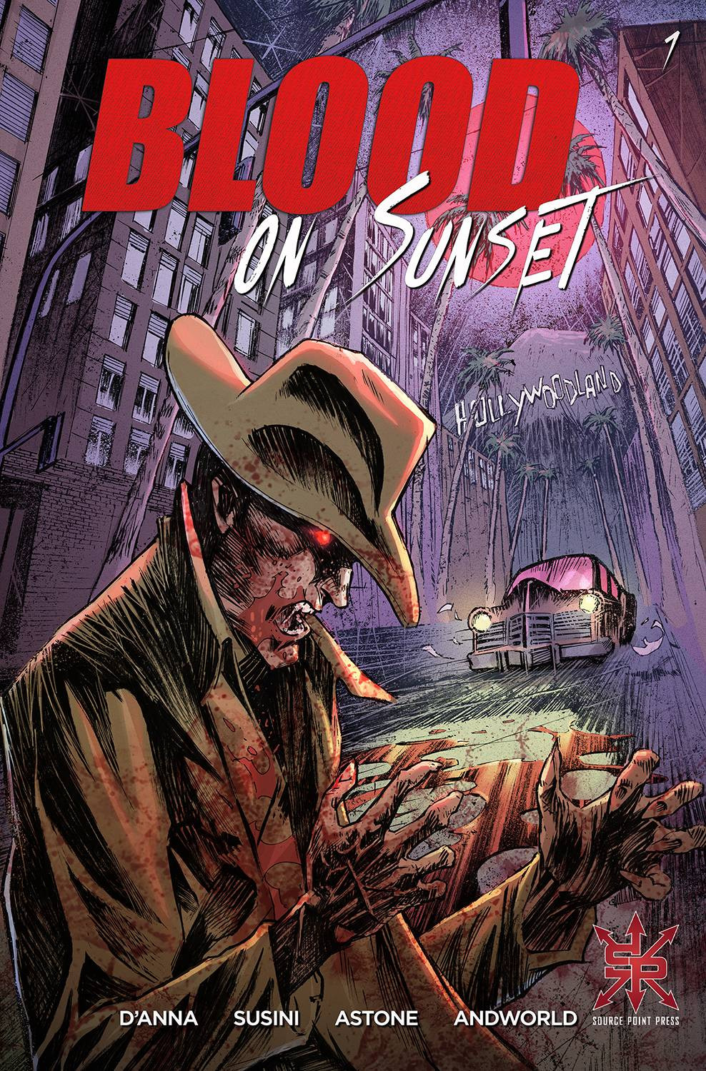 Blood on Sunset, Issue #1, Cover, Source Point Press, Arjuna Susini, Vittorio Astone