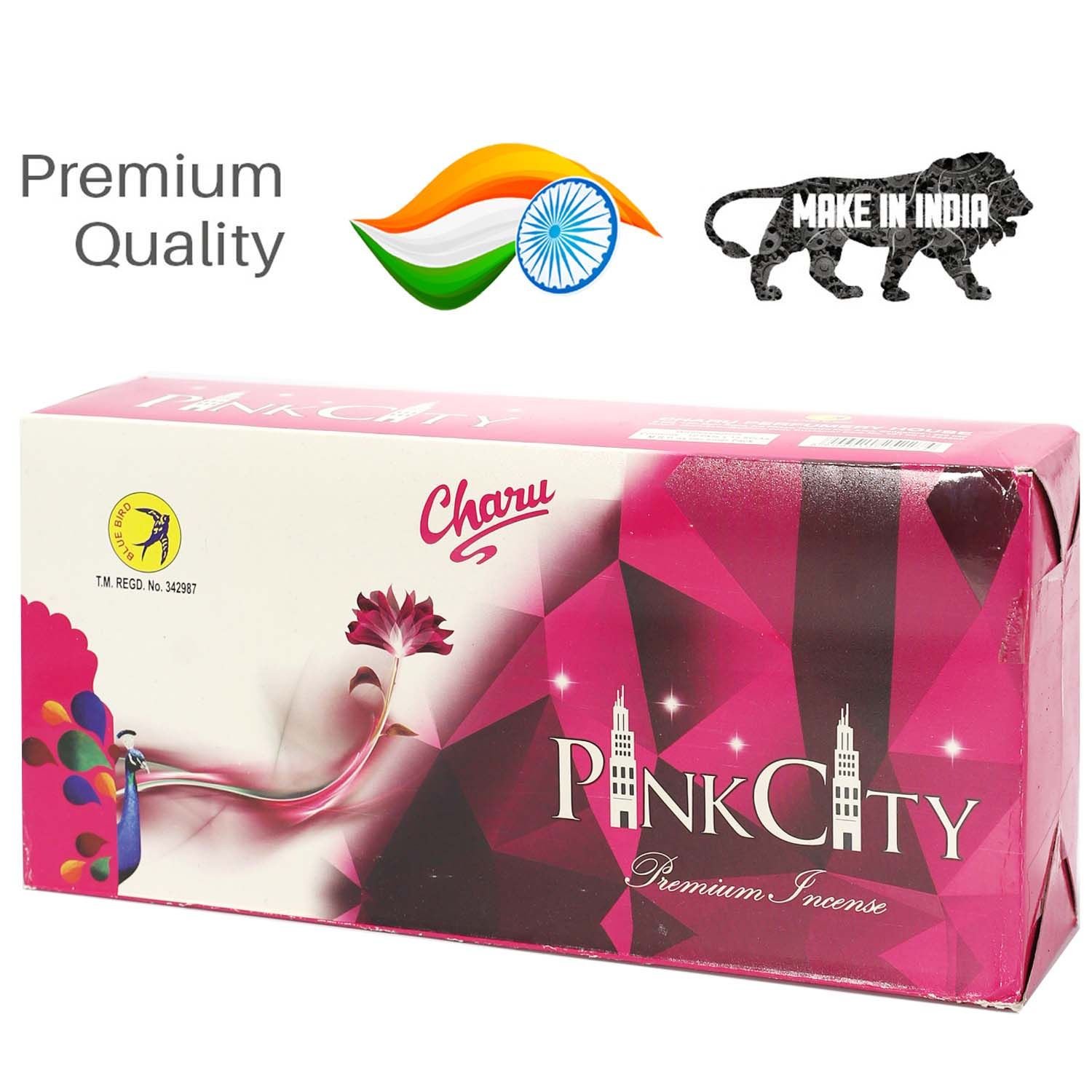 Charu Pink City Incense Sticks - Box of 12 pkts