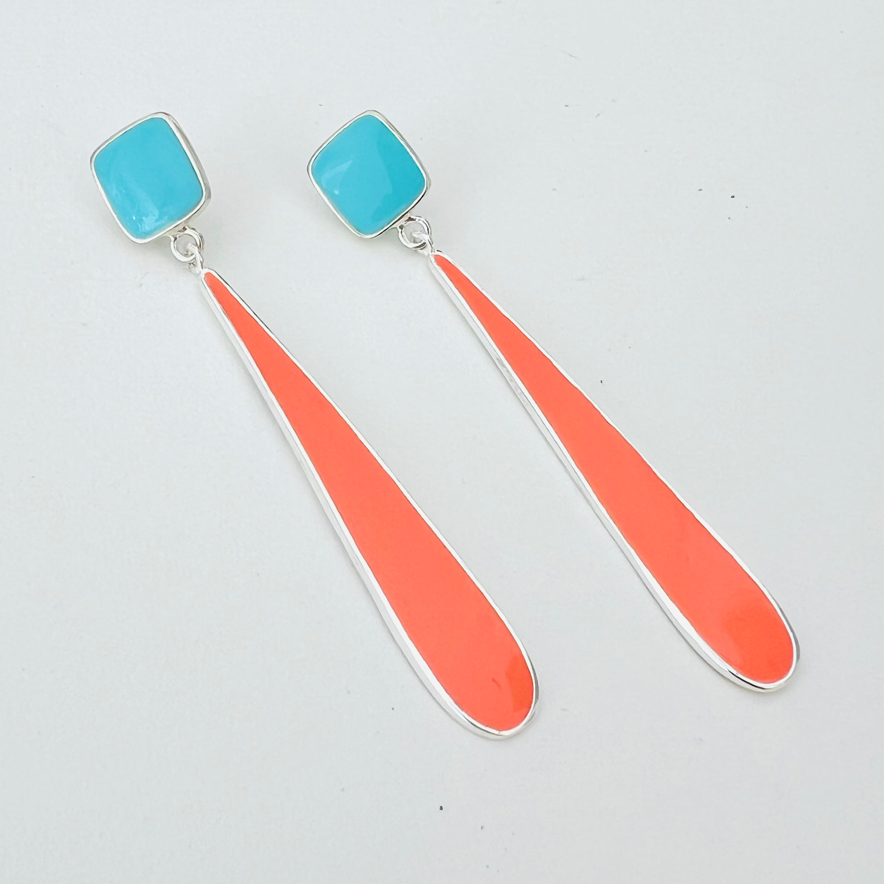 TURQUOISE CORAL DROP EARRINGS