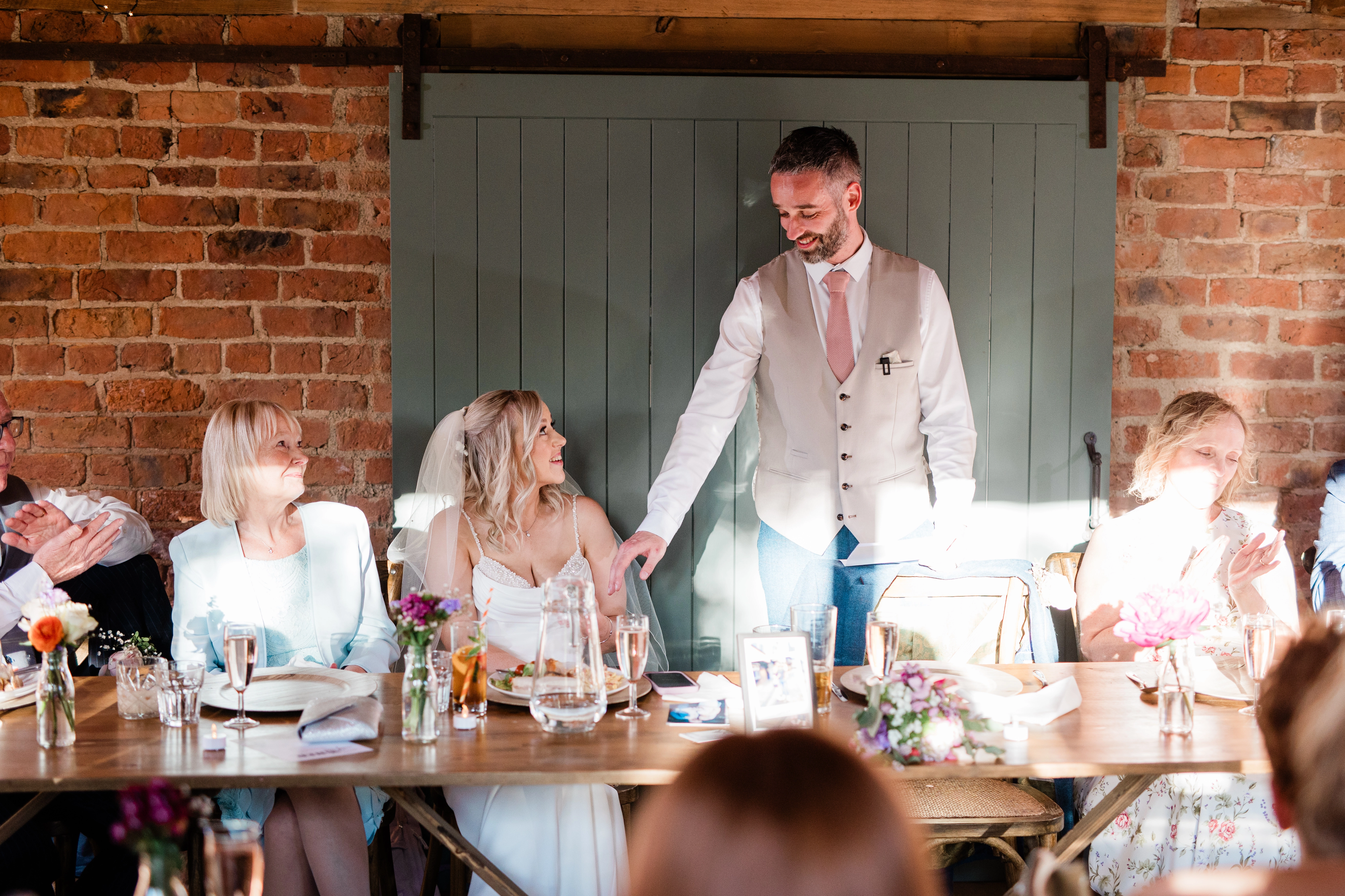 The groom doing his speech