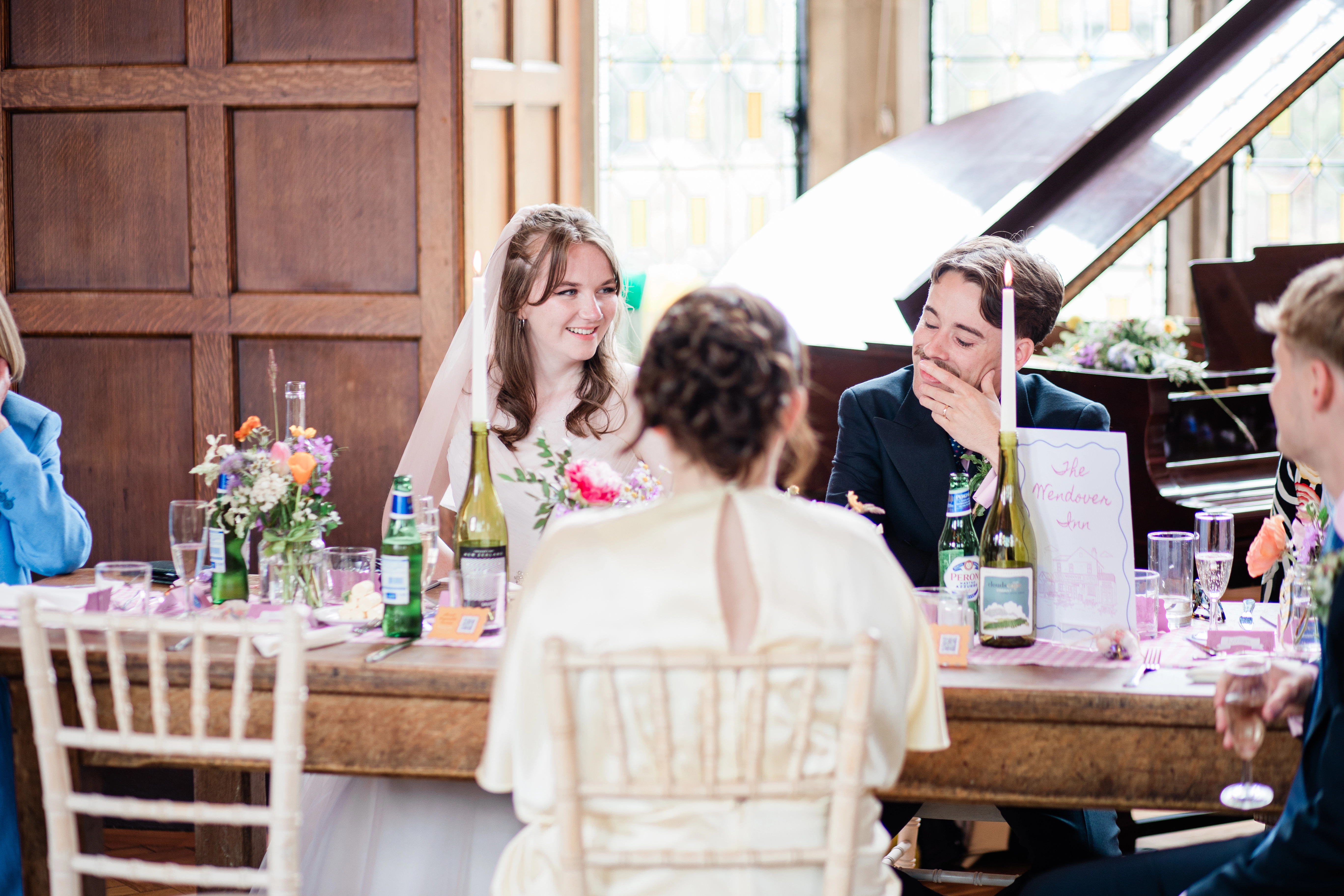 The bride and groom at their top table