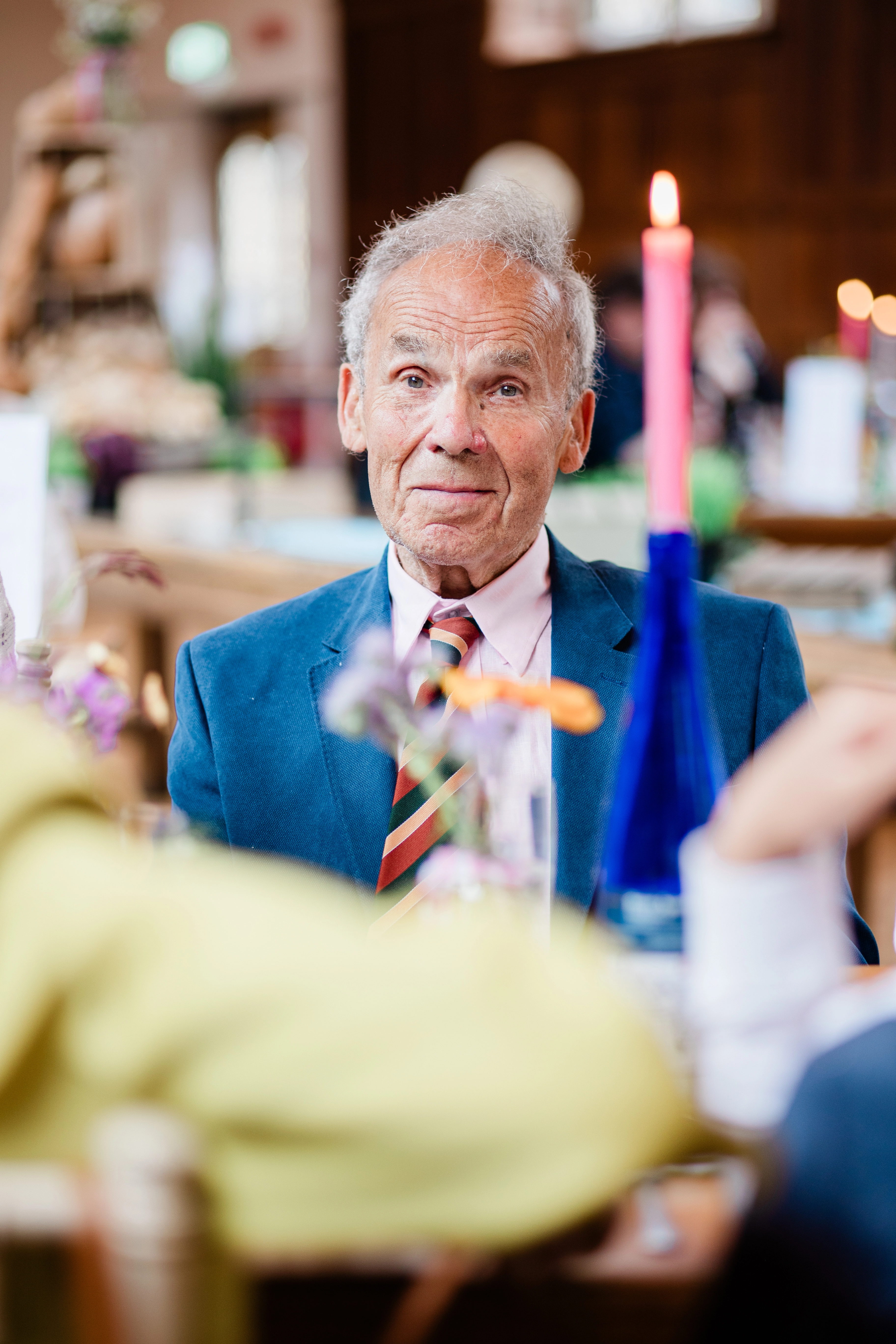 A guest staring at the camera