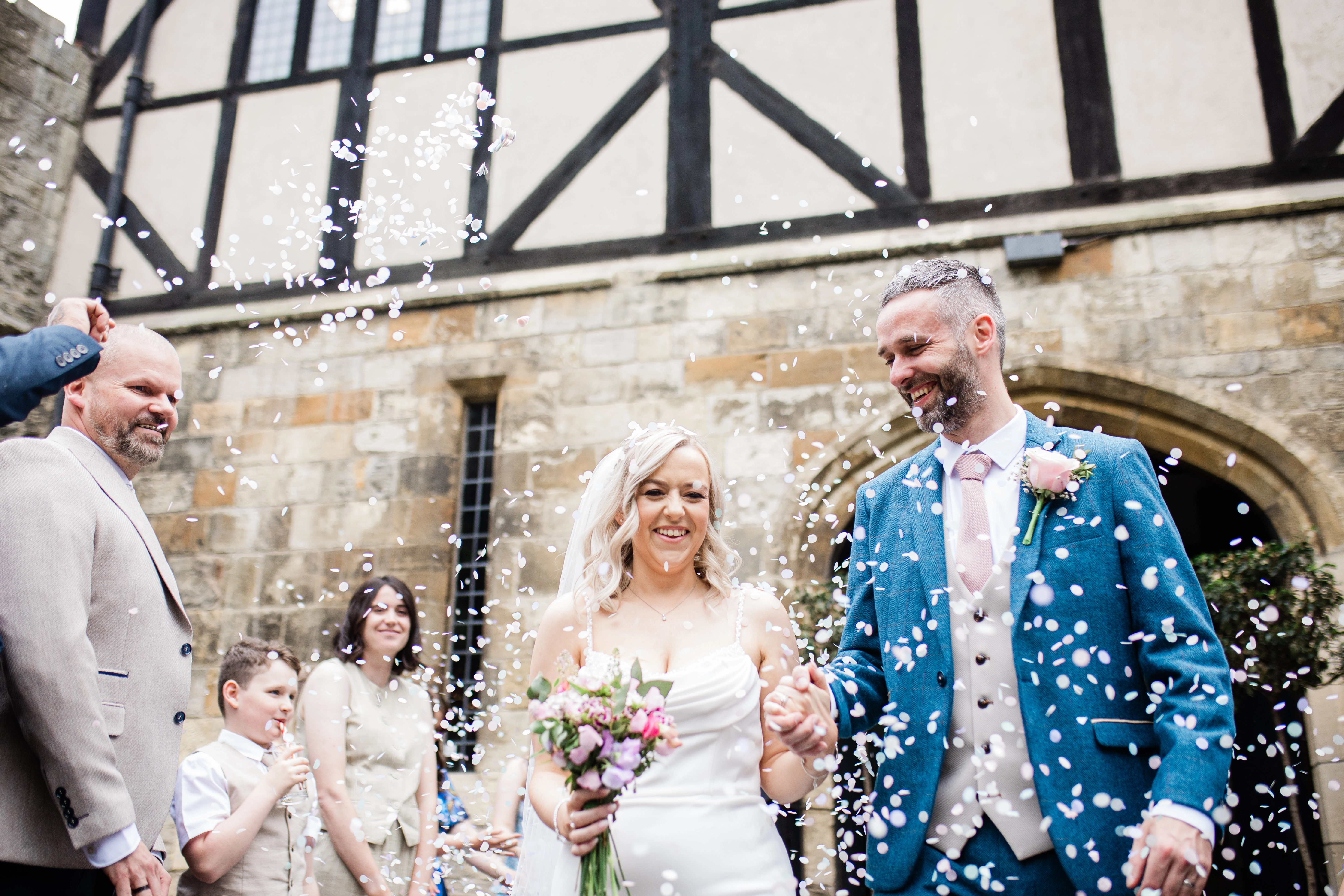 Confetti shot outside the front door of the Hospitium, York