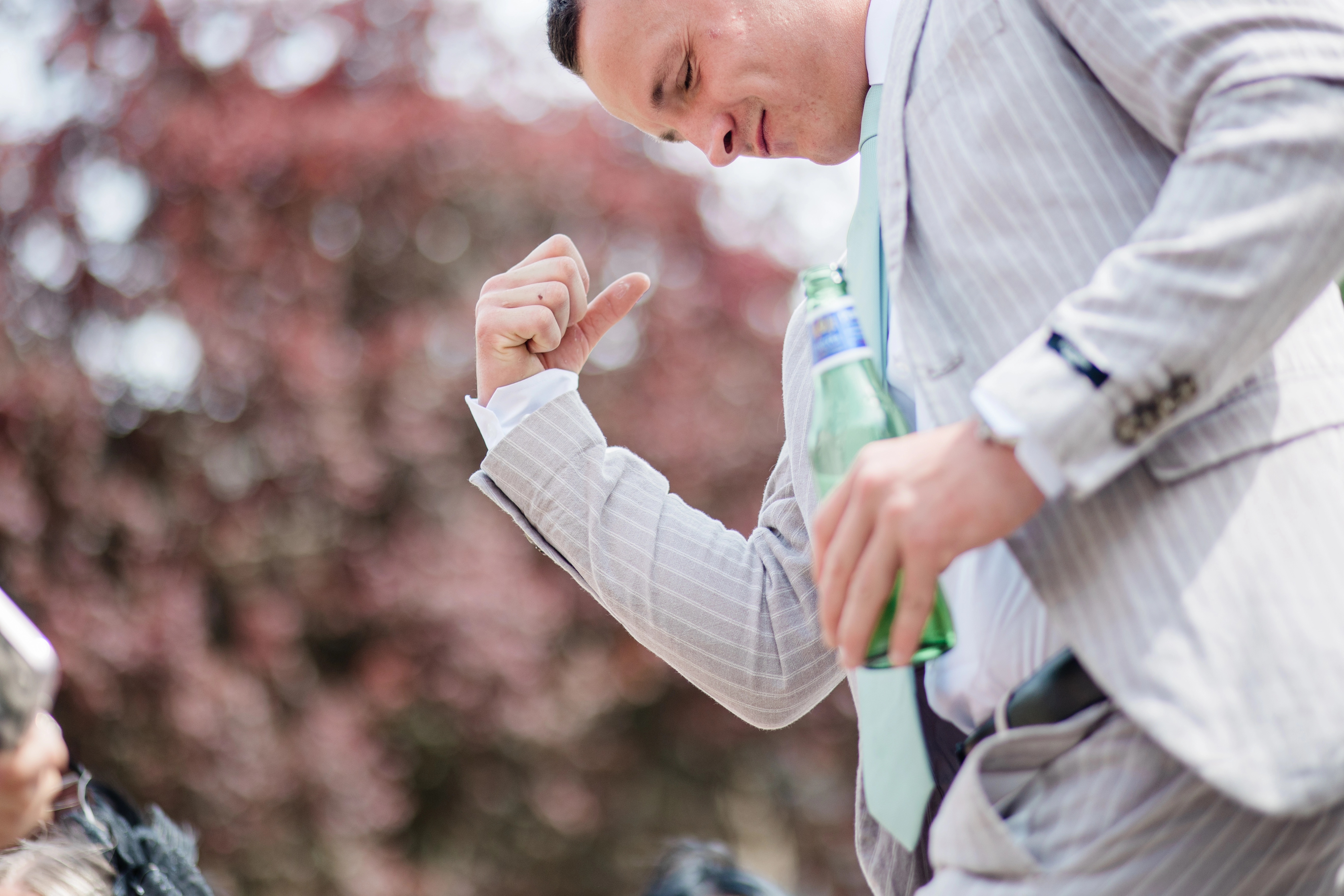 A Guest flexing his muscles