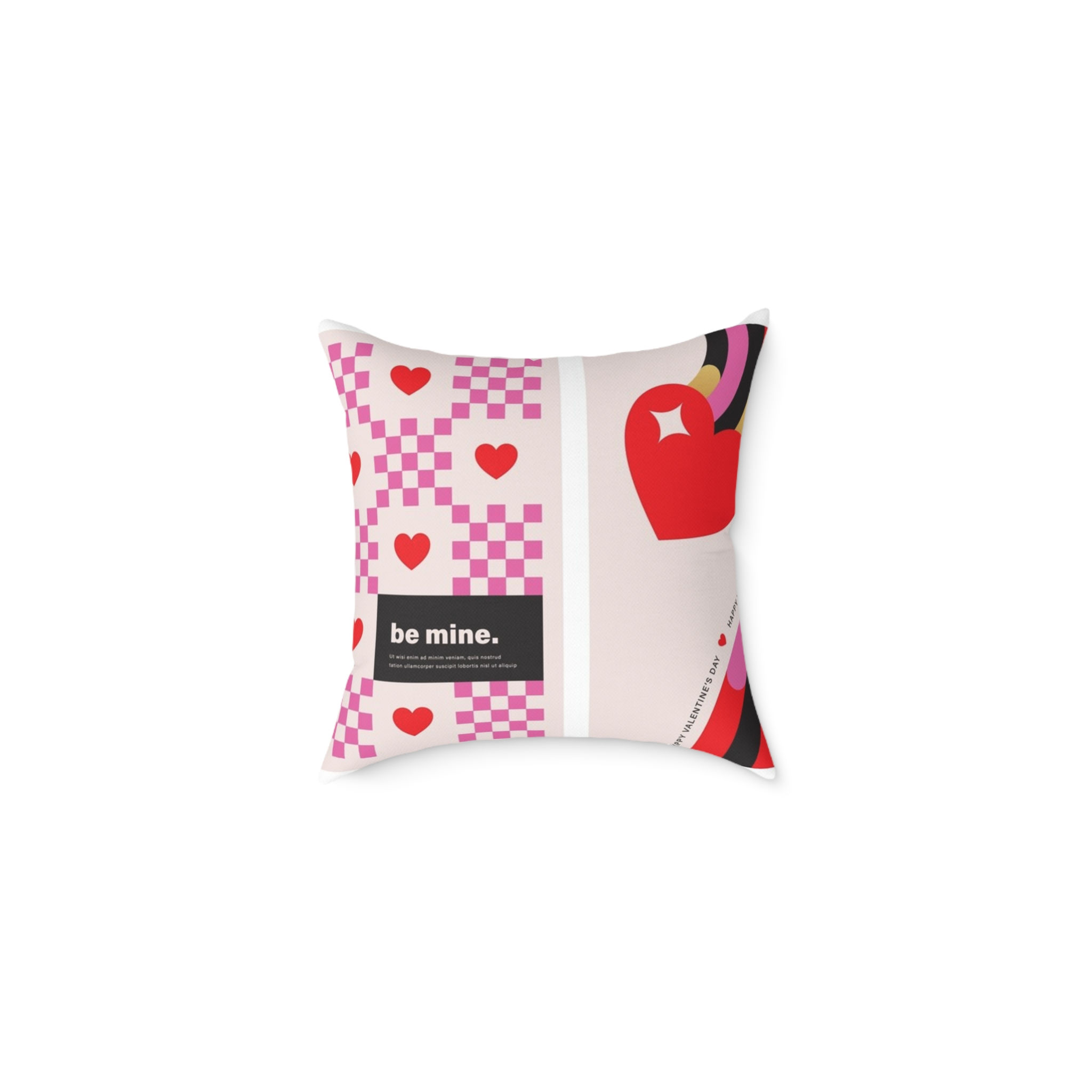 Valentine 'Be Mine' Heart Square Throw Pillow — Pink for Romantic Gifts