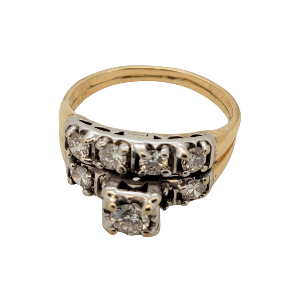 Miniatura: antique diamond wedding ring set