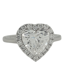 Heart shaped diamond halo ring, the Teresa