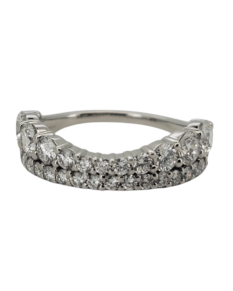 prong set diamond curved band