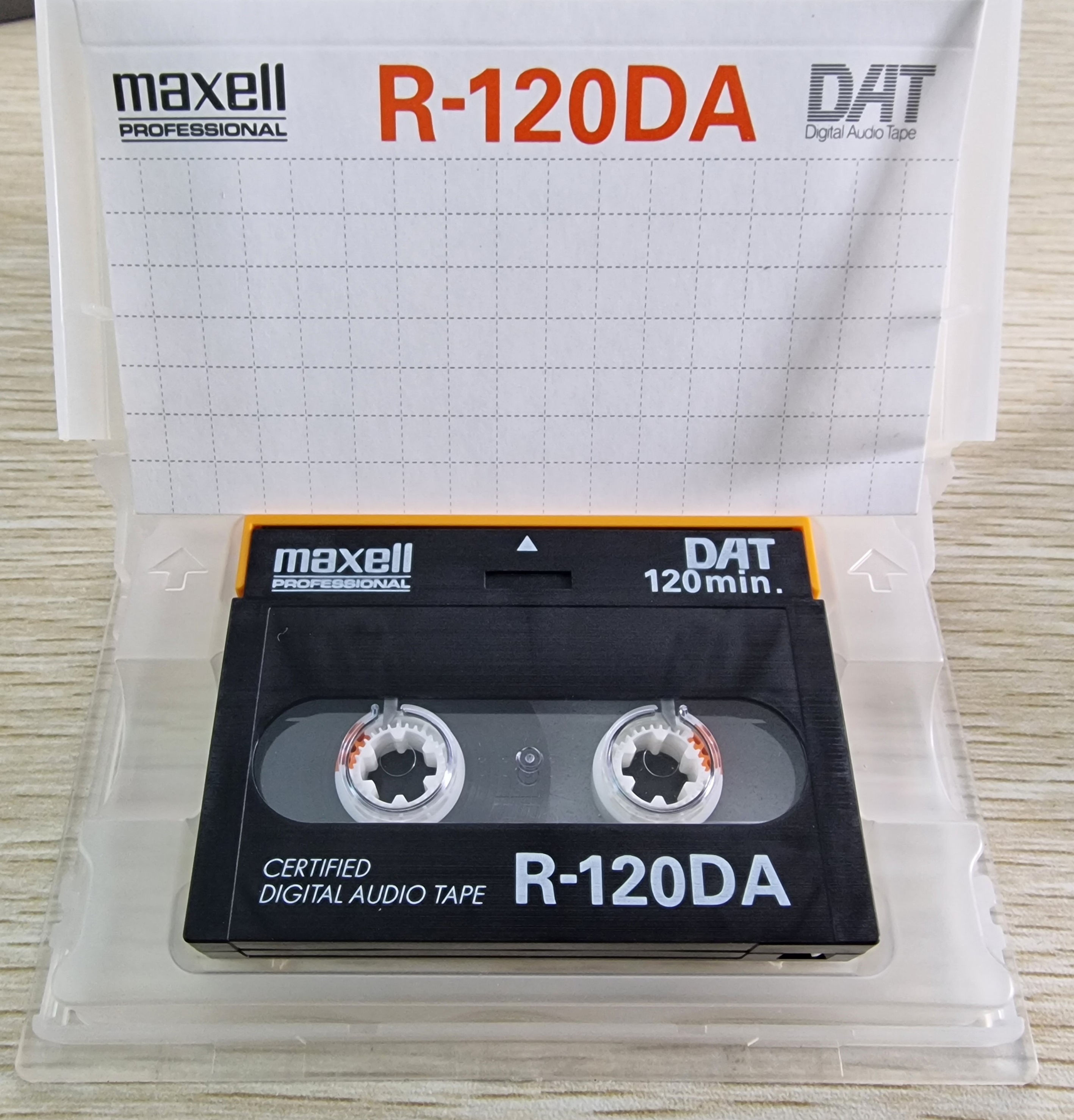 Maxell R-120DA DAT cassette, digital audio tape