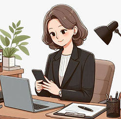 image of a family member working in her office while caring for her loved one remotely