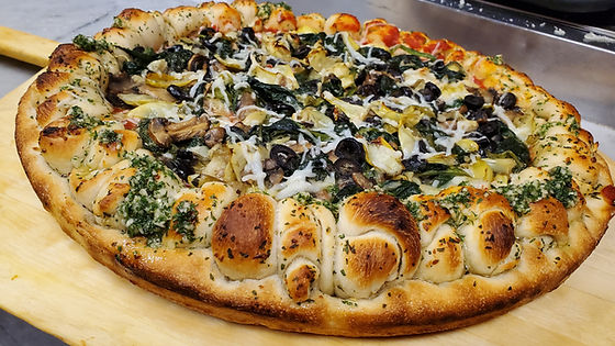 Vegan Spinach, Artichoke, Mushroom, Black olives