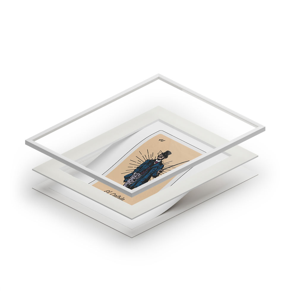 Thumbnail: El Catrin Loteria Card Fine Art Print Framed