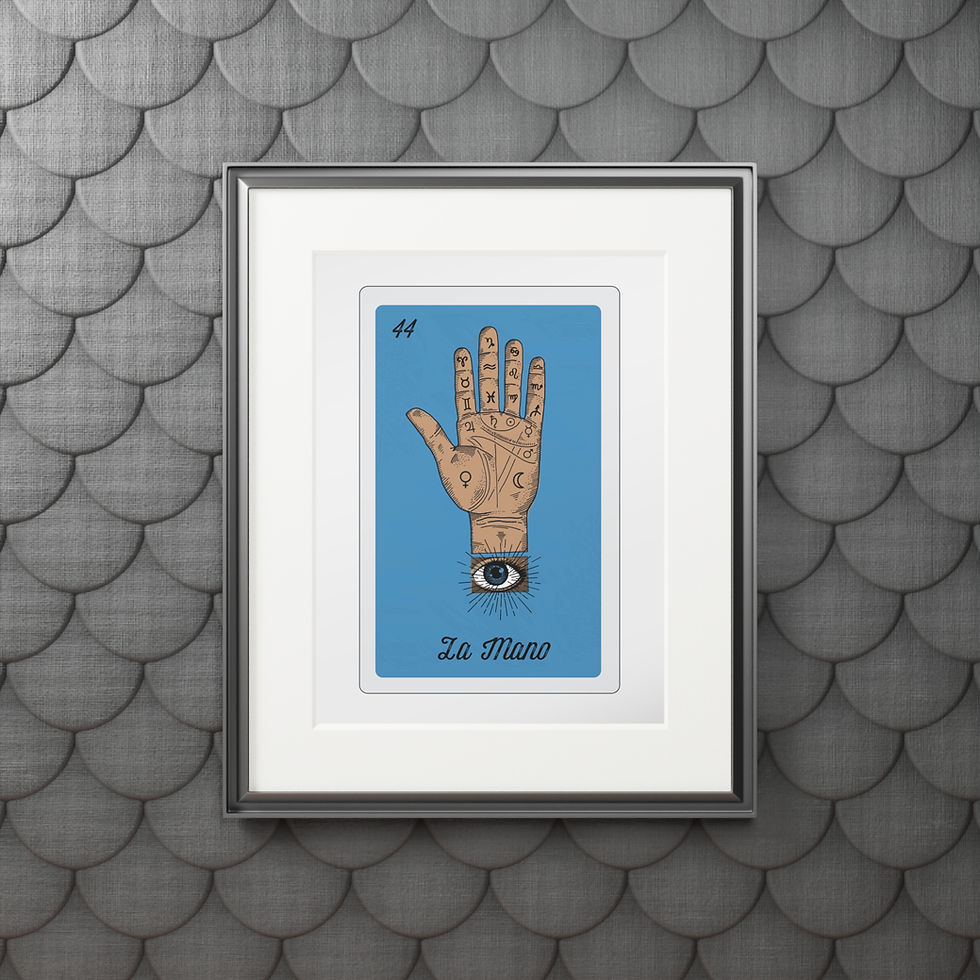 Thumbnail: La Mano Loteria Card Fine Art Print Framed