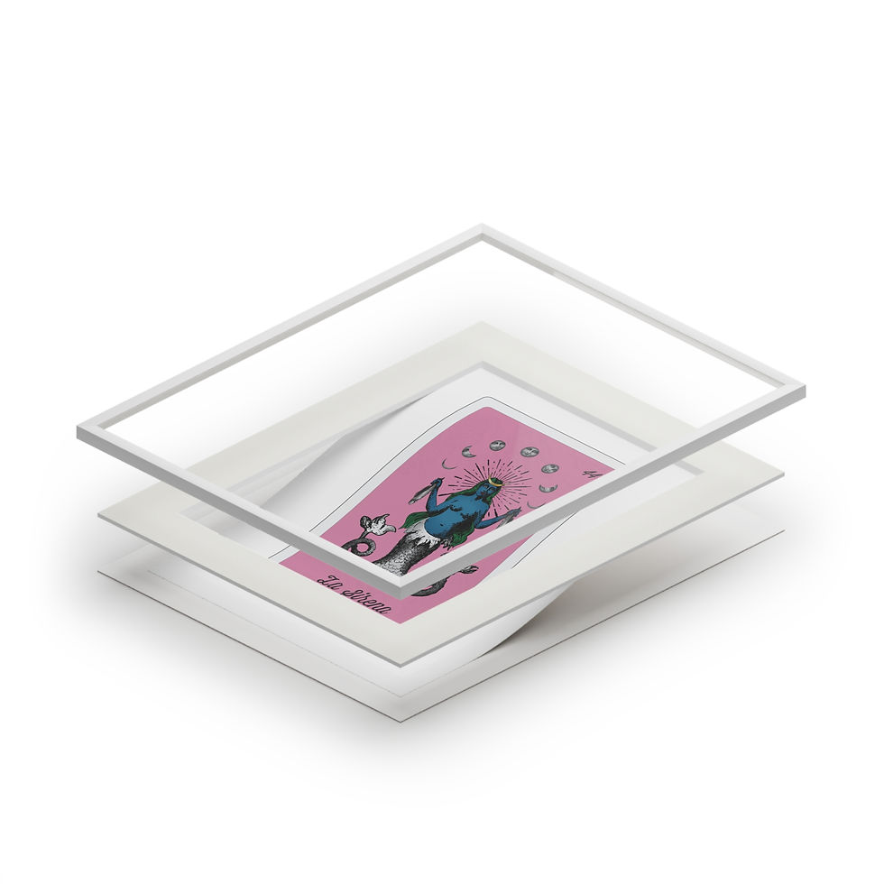 Thumbnail: La Sirena Loteria Card Fine Art Print Framed