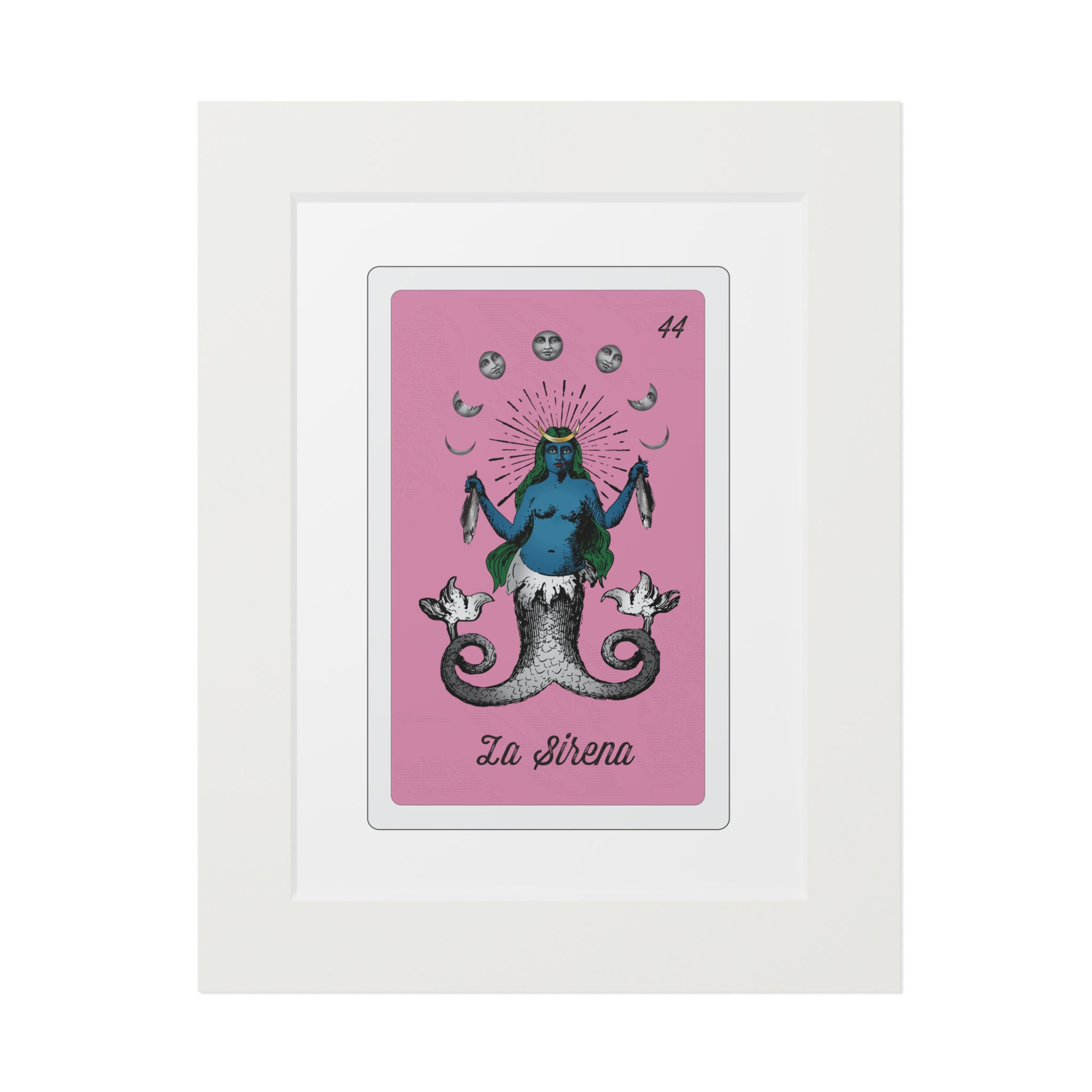 La Sirena Loteria Card Fine Art Print Framed