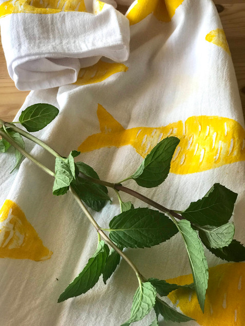 TZATZA kitchen towel in lemon