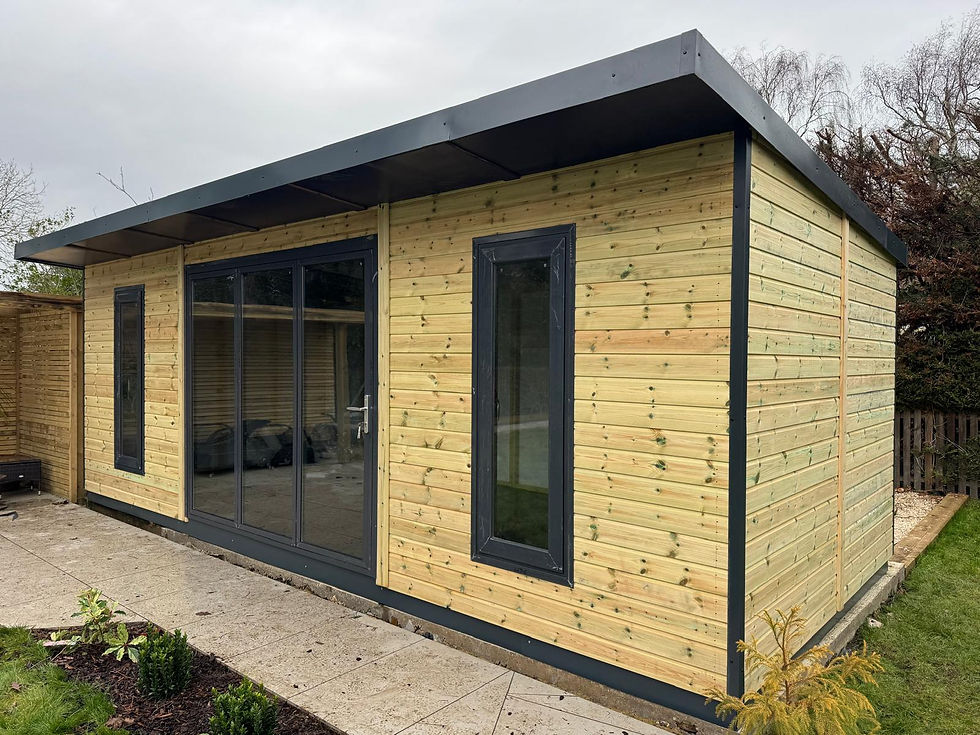 Thumbnail: 20x15 Summer House with Bifold doors, 2 Windows & Pent roof