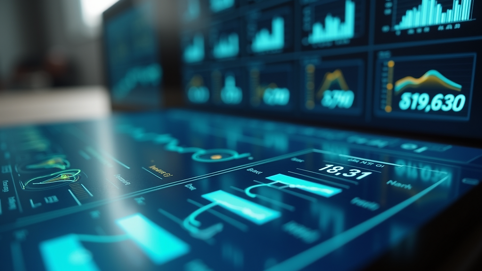 Close-up view of a digital device displaying data analysis