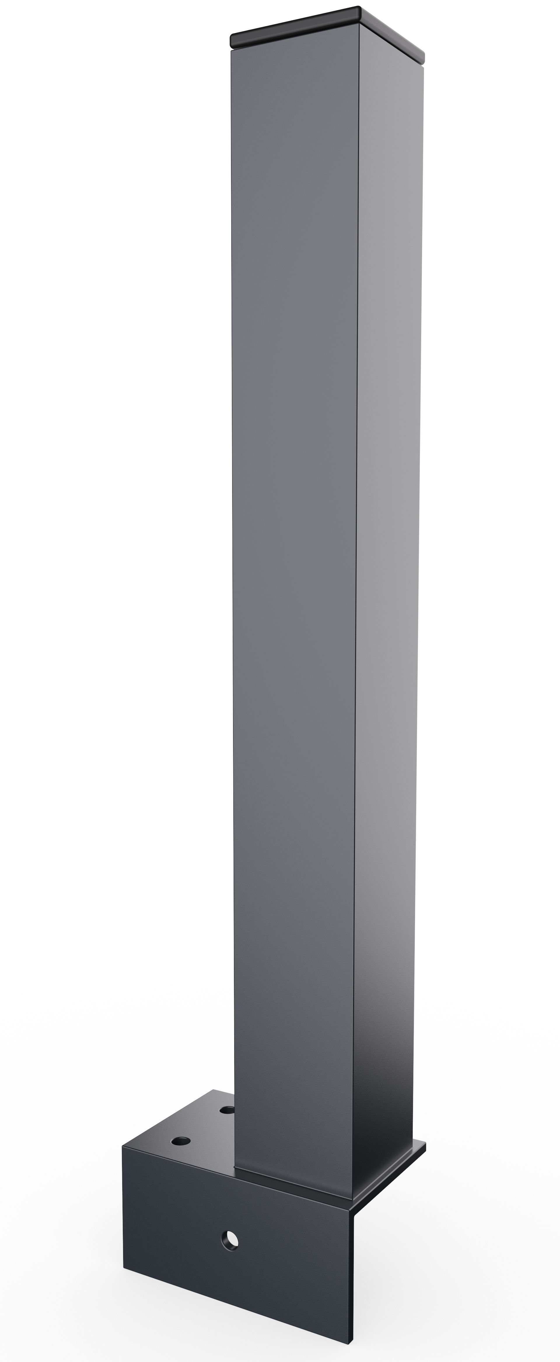 100x100 mm Zaunpfosten mit Fussplatten für L-Stein (links)