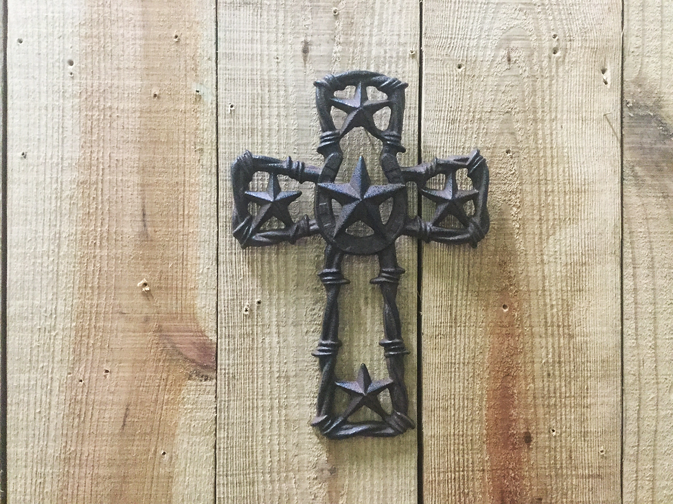 Thumbnail: Cast Iron Barbed Wire Western Cross (180-0033)
