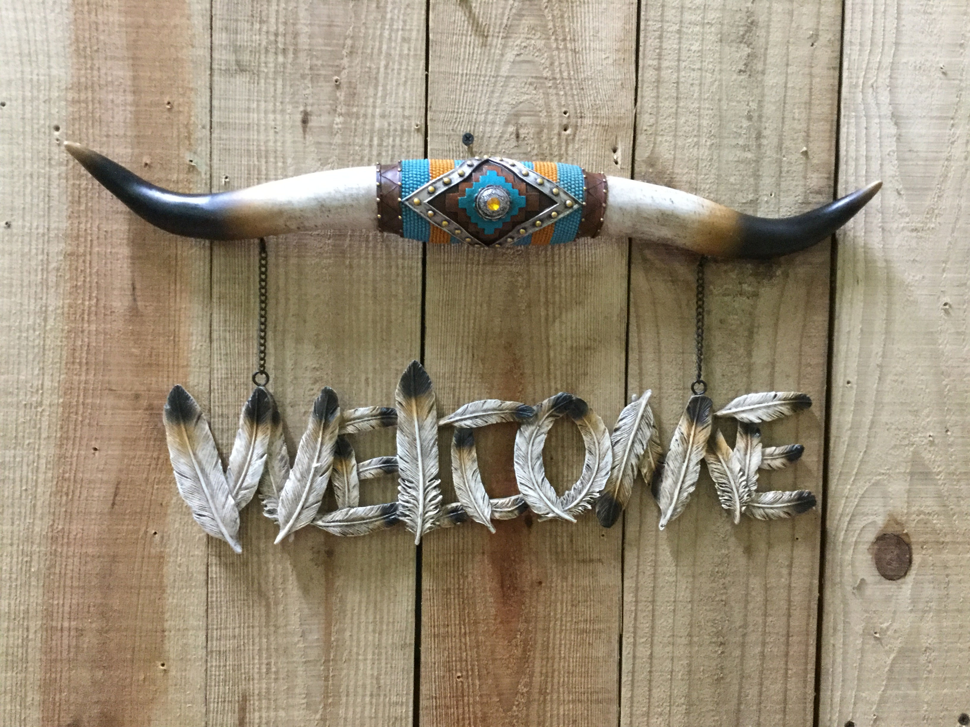 Longhorn Welcome Wall Hanging (183-3018)